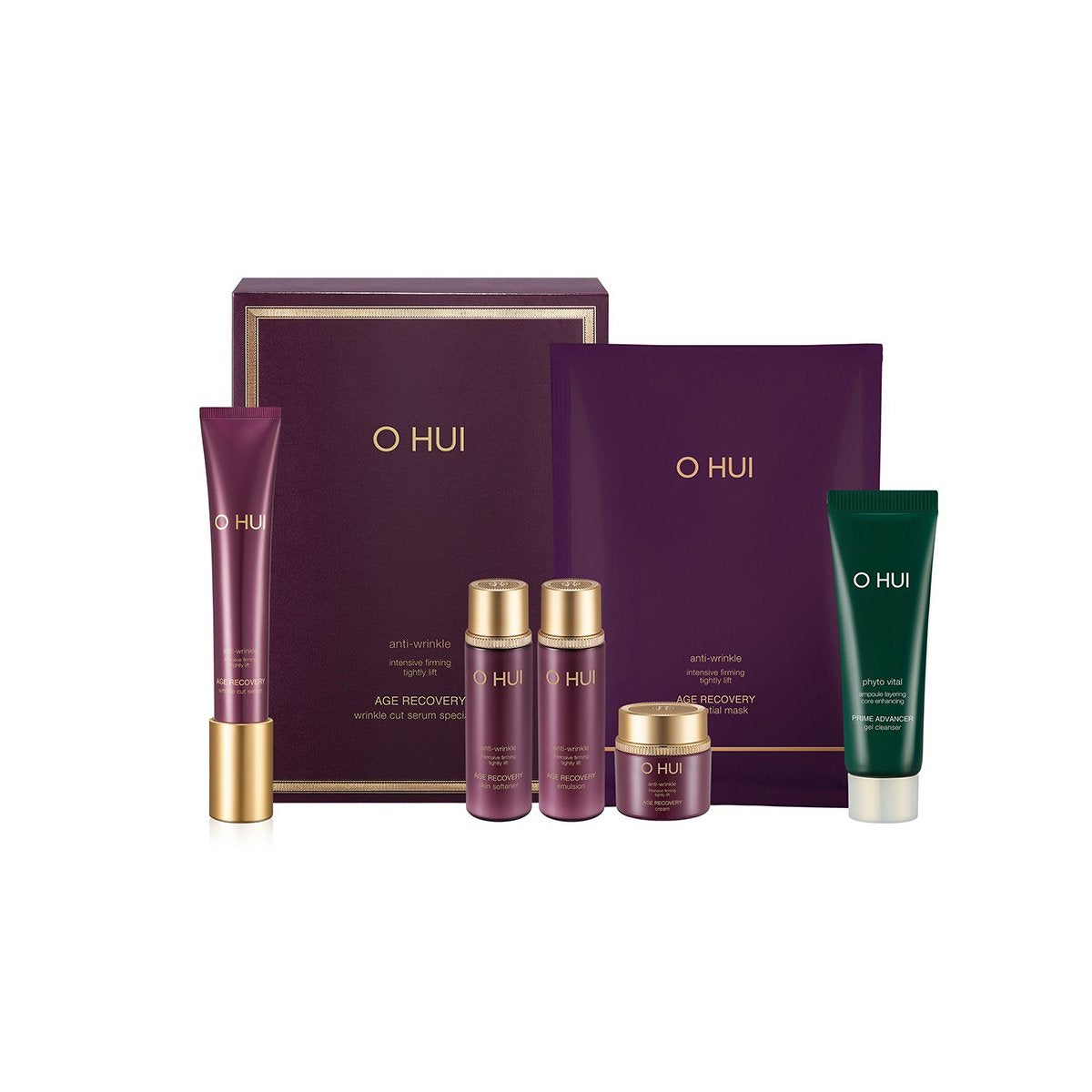 OHUI Age Recovery Wrinkle Cut Serum Special Set /Skin/Emulsion/Cream/Mask/Foam