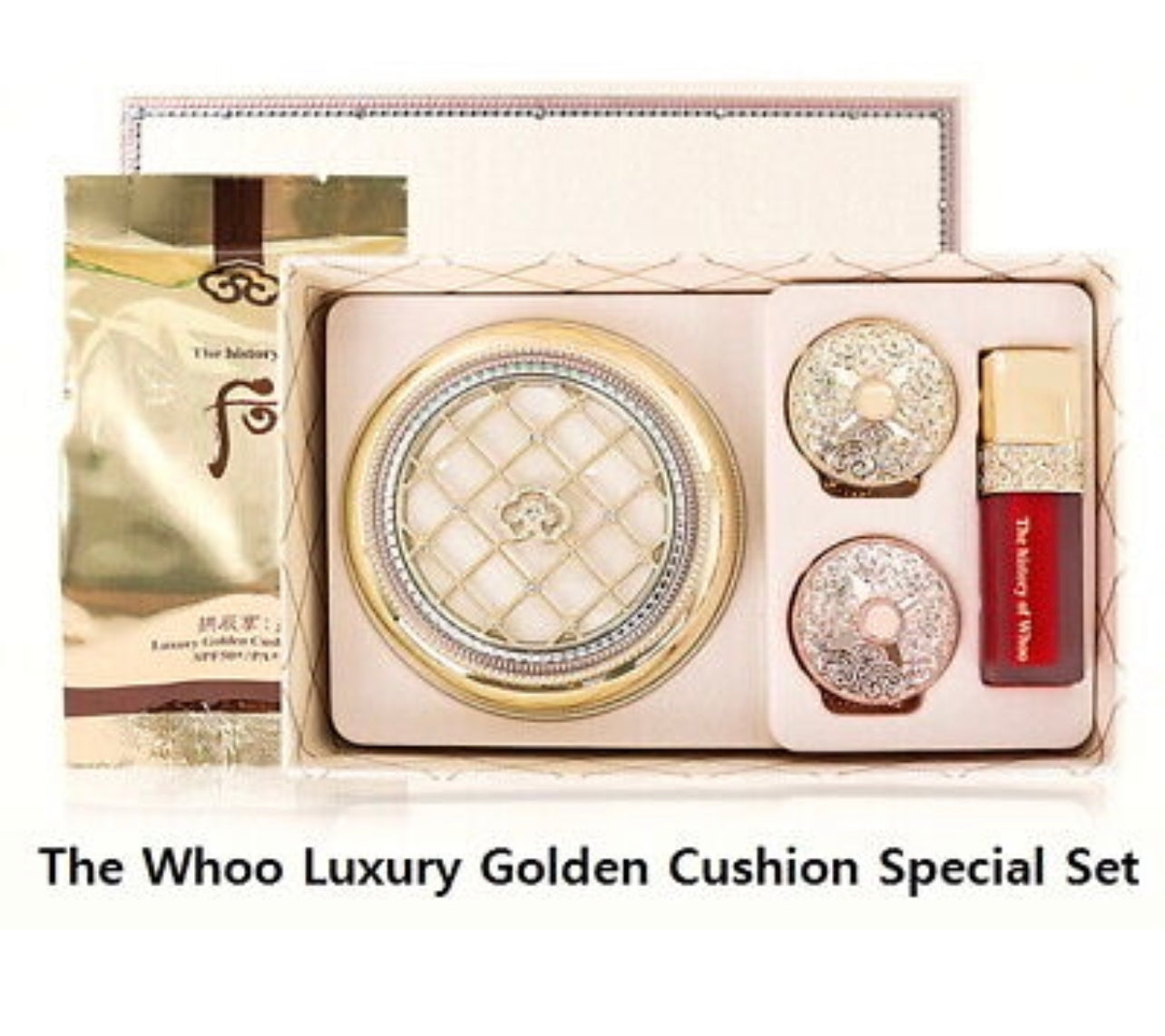 The history of Whoo Gongjinhyang:Mi Luxury Golden Cushion Glow No.21 SPF50+/PA+++ Special Set