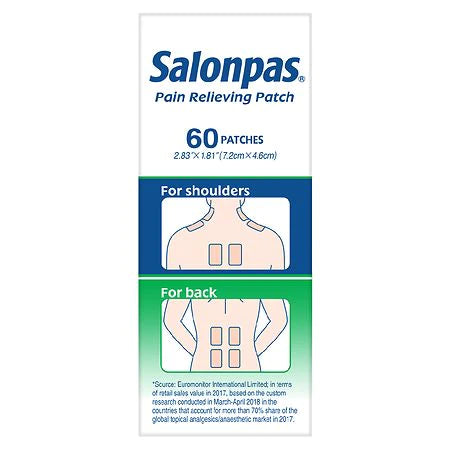 Salonpas pain relieving patch 关节颈肩贴 60枚/盒