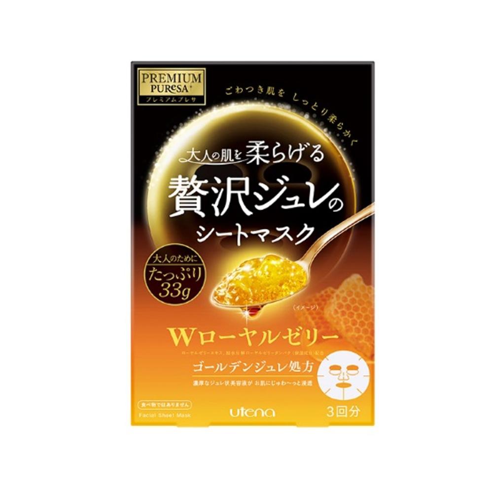 Utena Premium PUReSA Golden Gelee 3 Sheet Mask Royal Jelly 33g Japan