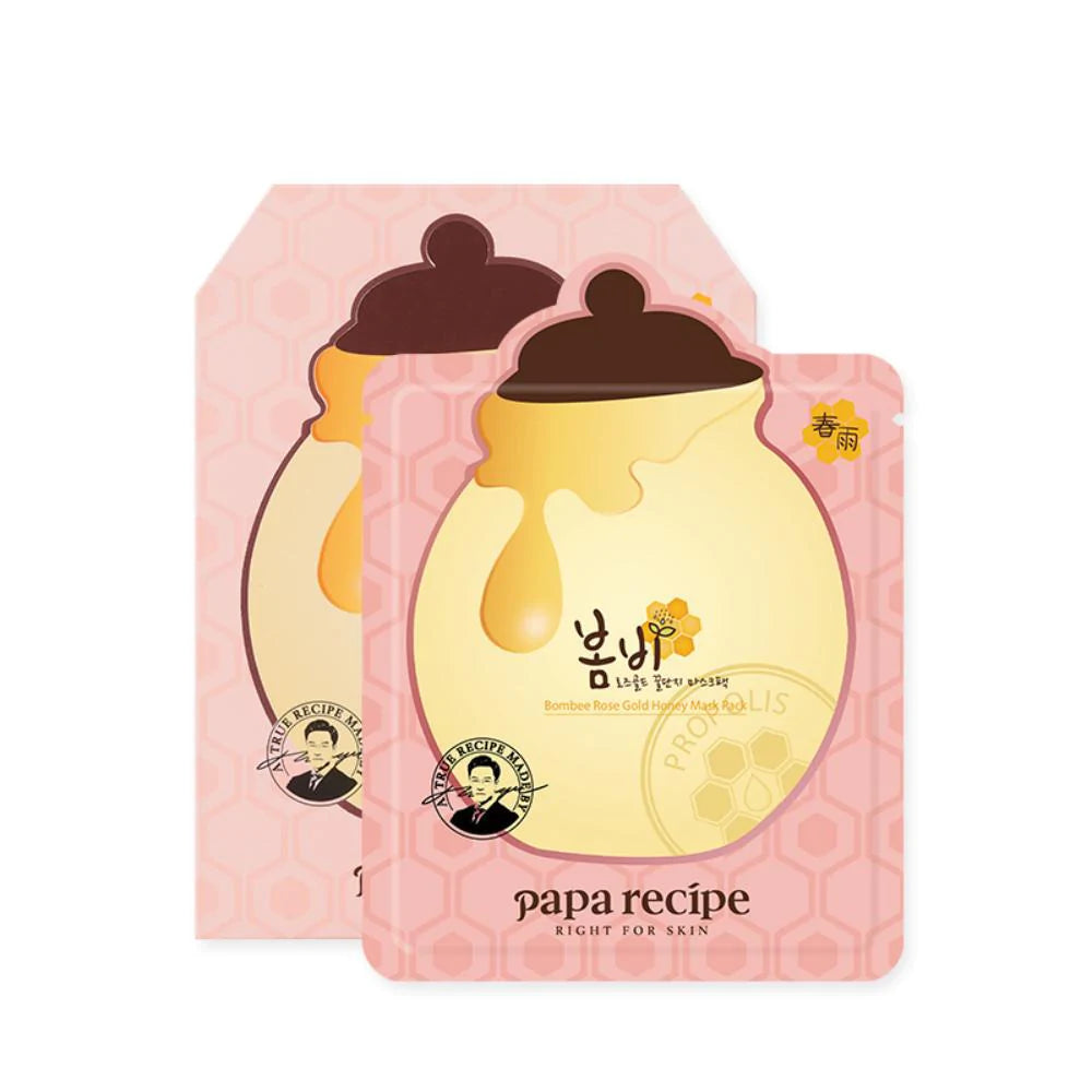 PAPA RECIPE 春雨玫瑰金蜂蜜面膜10片入